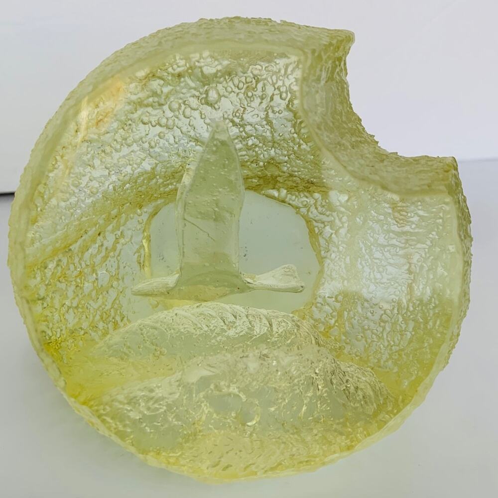 Vintage Lucite Seagull Reverse Carved Paperweight Sculpture